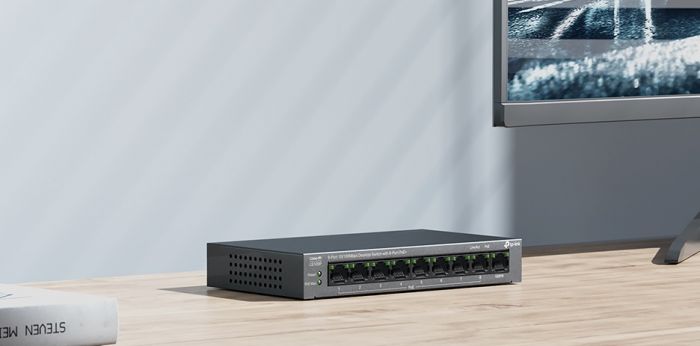 Комутатор TP-LINK LS109P  9xFE (8xPoE), 63 Вт