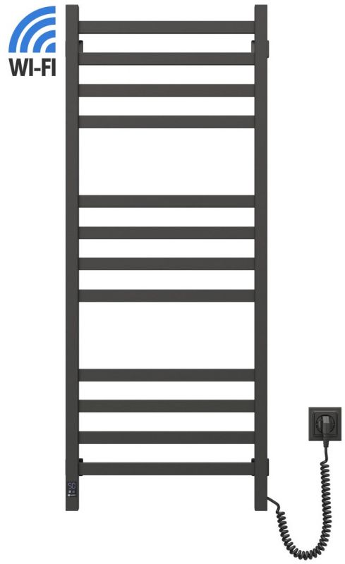 Рушникосушка Navin електрична Авангард, 1200х480х71мм, Wi-Fi, сталь, чорний муар, праве підключення