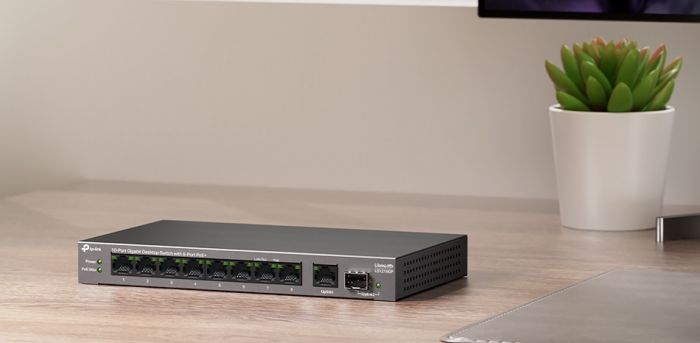 Комутатор TP-LINK LS1210GP  9xGE (8xPoE), 61 Вт, 1xSFP