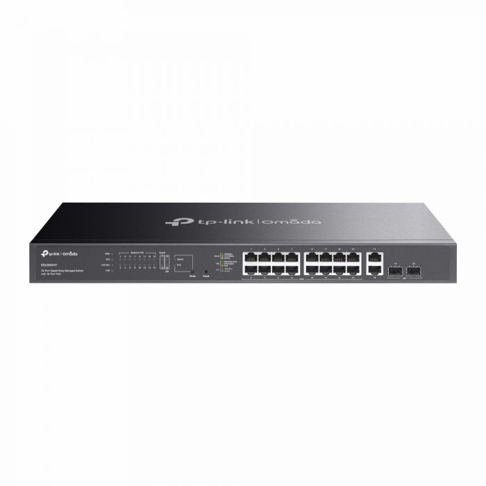Комутатор TP-LINK Switch ES220GMP  20xGE (16xPoE), 250Вт, 2xSFP, WebSmart