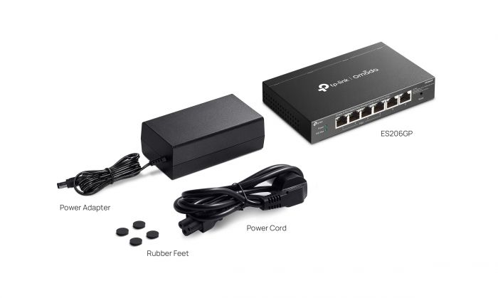 Комутатор TP-LINK ES206GP  6xGE (4xPoE), 65W, WebSmart