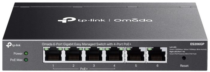 Комутатор TP-LINK ES206GP  6xGE (4xPoE), 65W, WebSmart
