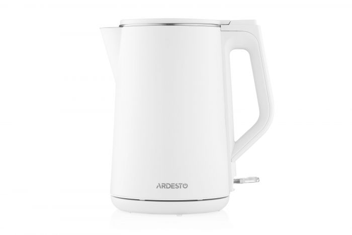 Електрочайник ARDESTO 1.5л, Strix, подвійні стінки, білий глянець