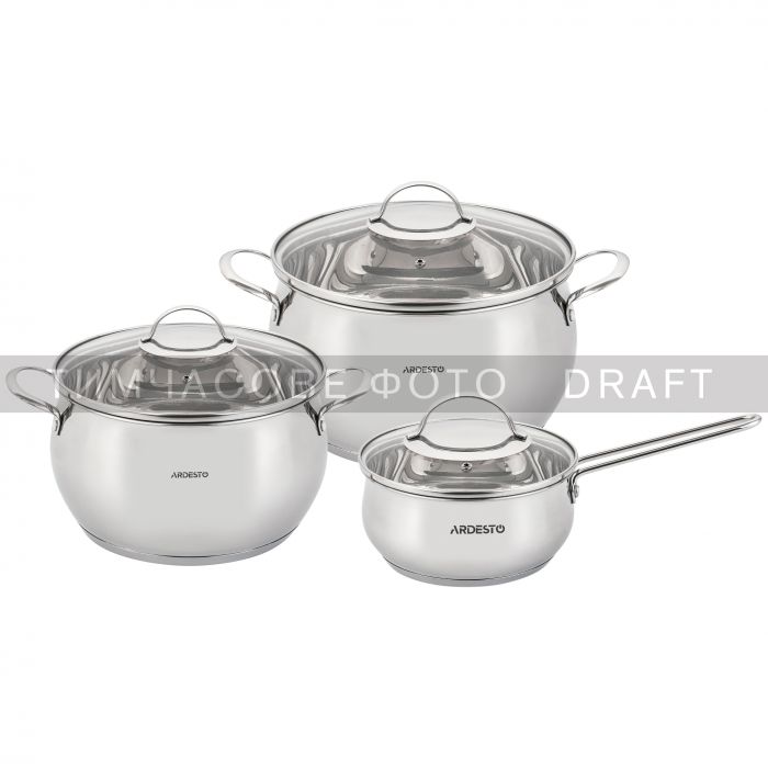 Набір посуду Ardesto Gemini Liguria, 6 предметів, нержавіюча сталь