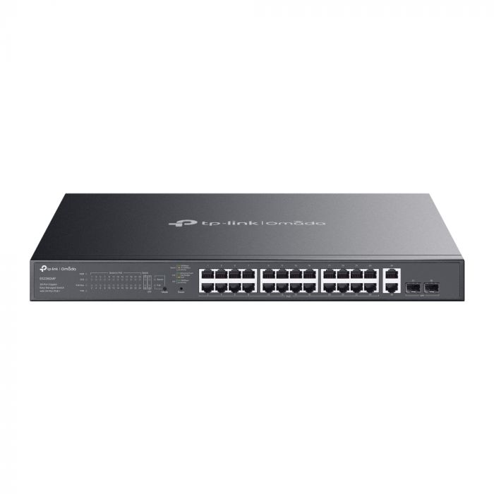 Комутатор TP-LINK ES228GMP  26xGE (24xPoE), 384Вт, 2xSFP, WebSmart