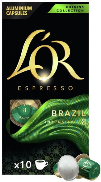 Кава L`OR капсули  Espresso Brazil Origins Collection, 100% арабіка, 10шт, Nespresso