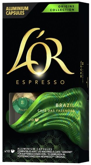 Кава L`OR капсули  Espresso Brazil Origins Collection, 100% арабіка, 10шт, Nespresso