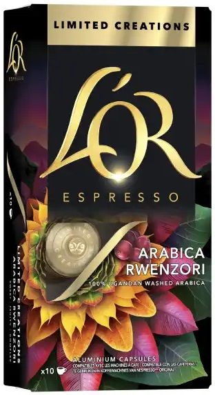 Кава L`OR капсули  Espresso Arabica Rwenzori Uganda Limited Creations, 100% арабіка, 10шт, Nespresso