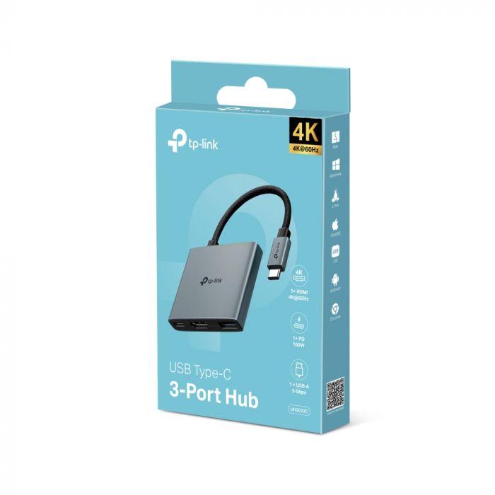 Хаб USB TP-LINK  UH3020C USB-C > 1xUSB3.0/1xUSBC (PD 100W)/1xHDMI