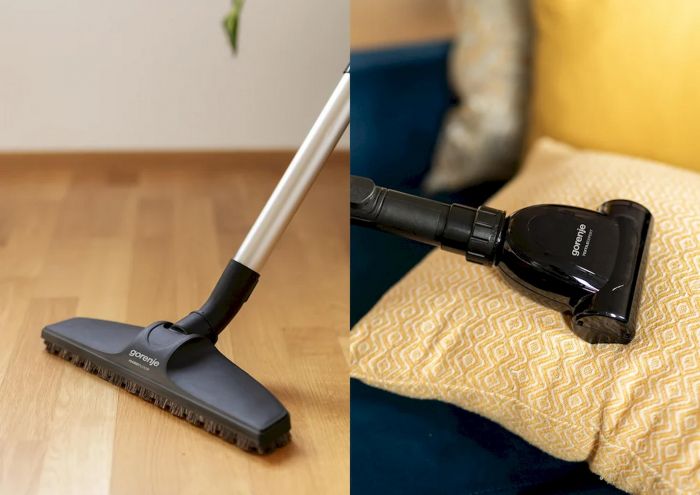 Пилосос Gorenje мішковий, 800Вт, 3л, вага-7.6кг, HEPA, індикатор, телескоп, сенсорне упр, сіро-зелений