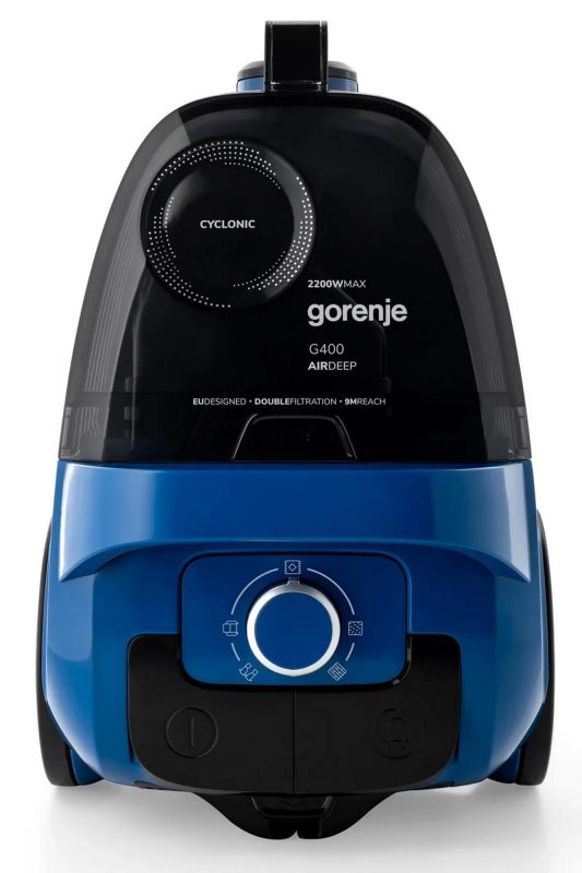 Пилосос Gorenje контейнерний, 850Вт, конт пил -3.3л, HEPA, телескоп трубка, синій