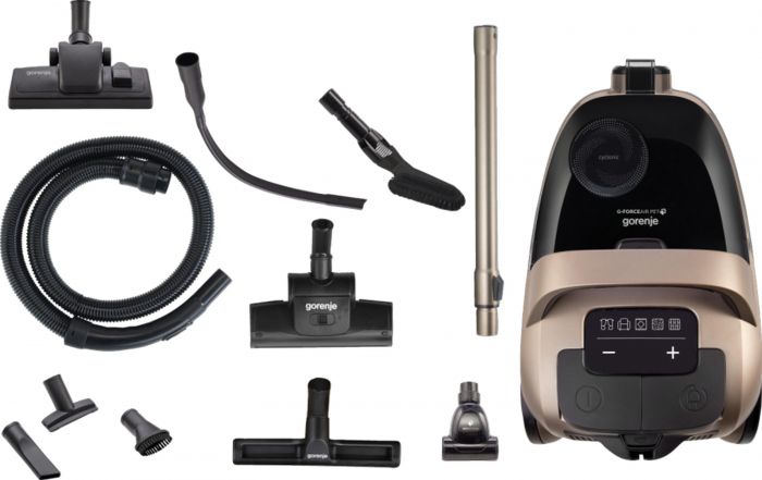 Пилосос Gorenje контейнерний, 850Вт, конт пил -3.3л, HEPA, телескоп трубка, сенсорне упр, бронзовий