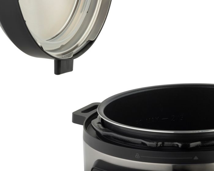 Мультиварка-скороварка Gorenje, 1000Вт, чаша-6л, електронне керув., 8 програм, метал/пластик, чорний-нерж