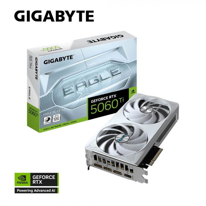 Відеокарта GIGABYTE GeForce RTX 5060 Ti 8GB GDDR7 EAGLE OC ICE