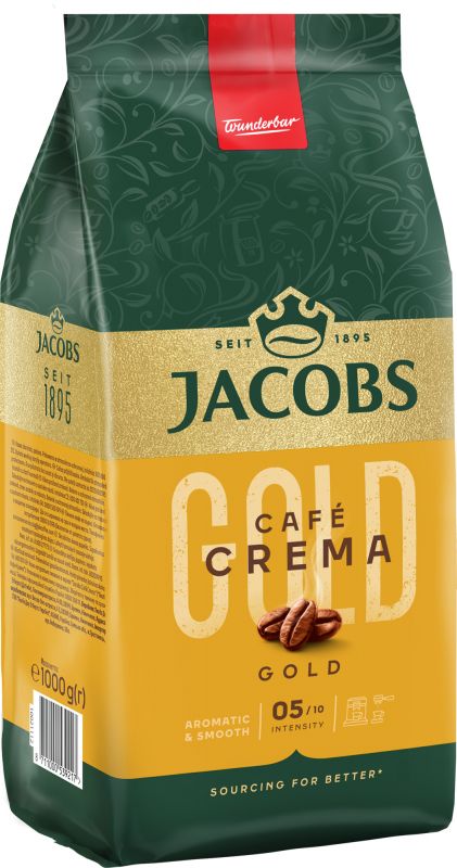 Кава Jacobs  зерна Crema Gold, 1000гр, купаж арабіка/робуста