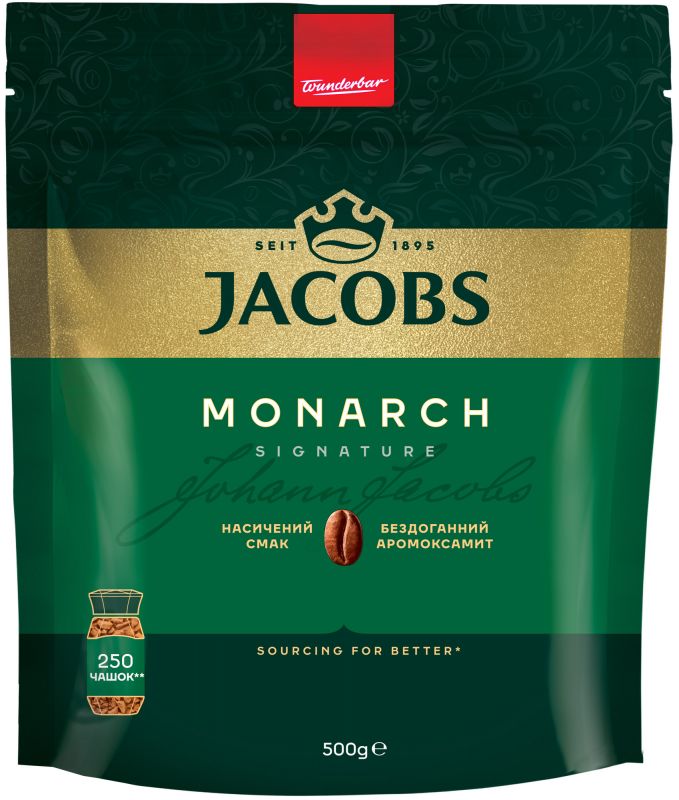 Кава Jacobs  розчинна  Monarch, 500гр, купаж арабіка/робуста