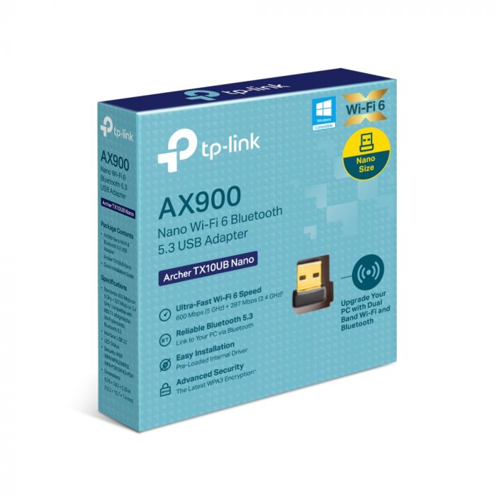 Адаптер WiFi TP-LINK Archer TX10UB nano AX900, USB, BT5.3