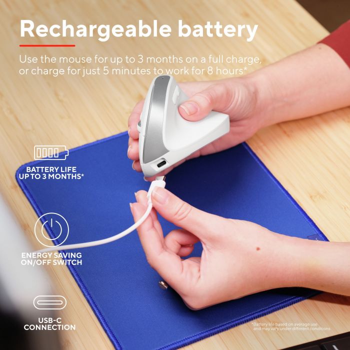 Миша Trust Bayo+ Multidevice Ergonomic, BT/WL/USB-A, біла