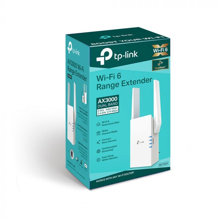 Розширювач покриття WiFi TP-LINK RE705X AX3000, 1хGE, MESH