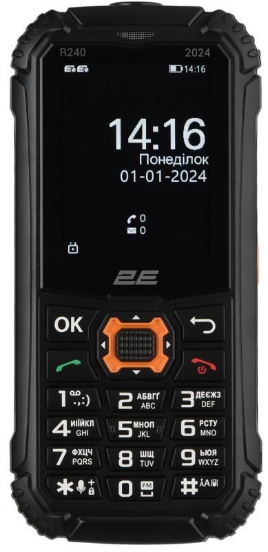 Мобільний телефон 2E R240 2025 2.4" 2SIM, 2500мА•год, чорний