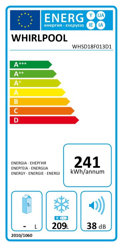 Морозильна камера Whirlpool вбудована, 177x54х54.5, 209л, А++, NF, інв., білий
