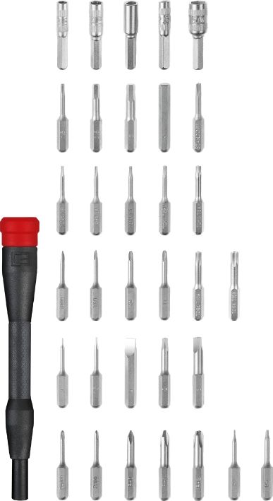 Біти Einhell, набір 33шт,HEX, PH, RIBE, SL, Spline, Torx, 28мм, кейс