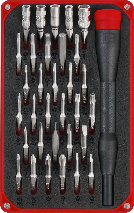 Біти Einhell, набір 33шт,HEX, PH, RIBE, SL, Spline, Torx, 28мм, кейс