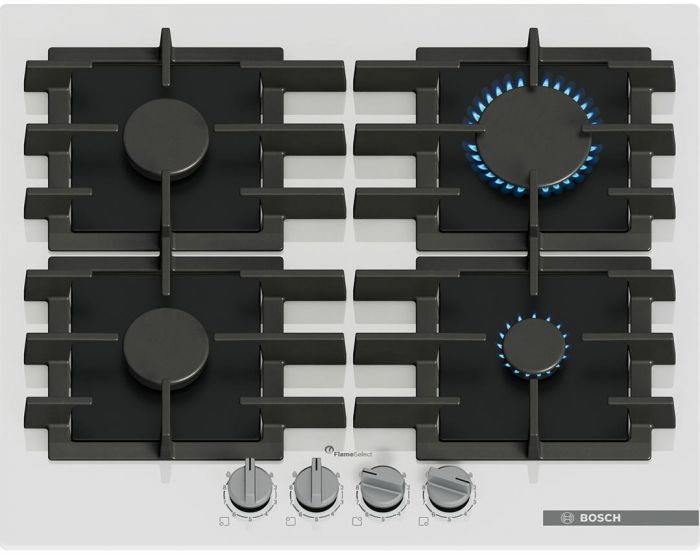 Варильна поверхня Bosch газова, 60см, чавун, білий