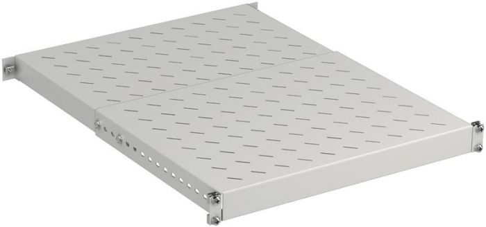 Полиця ZPAS 19", 1U, регульована, глибина 350-600 мм, 150кг максимально, сіра