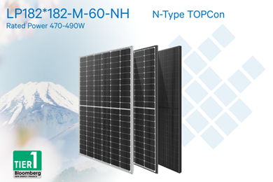 Фотоелектрична панель Leapton Solar LP182x182-M-60-NH-480W, Mono, TopCon, MBB, Halfcell, Silver frame