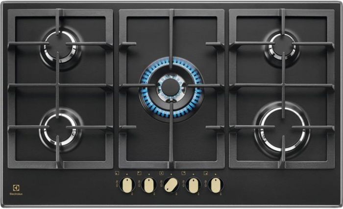 Варильна поверхня Electrolux газова, 90см, чавун, чорний