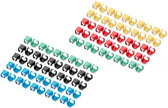 Кліпси DIGITUS для патч-кордів, різнокольорові, 5х20 шт.