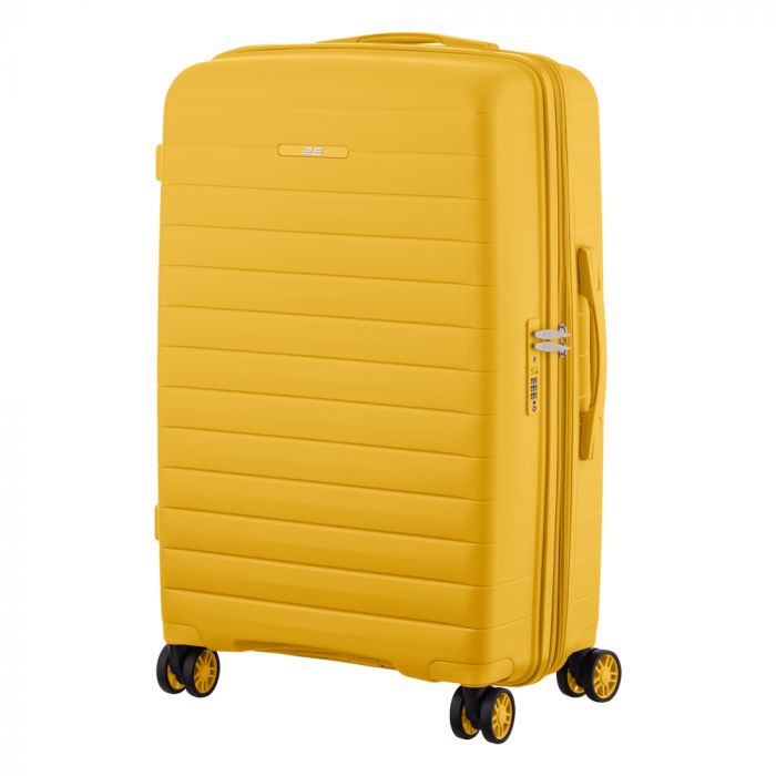 Валіза 2E, Aero, поліпропілен, середня, 63/78 л, TSA, 4 колеса, EXP, бурштиново-жовтий