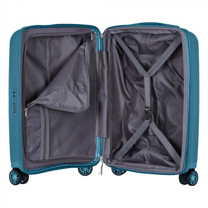 Валіза 2E, Aero, поліпропілен, мала, 35/44 л, TSA, 4 колеса, EXP, синій