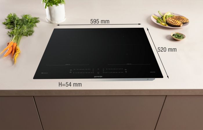 Варильна поверхня Gorenje індукційна, 60см, PowerBoost, TouchControl, Wi-Fi, збільшена площа приготування, чорний