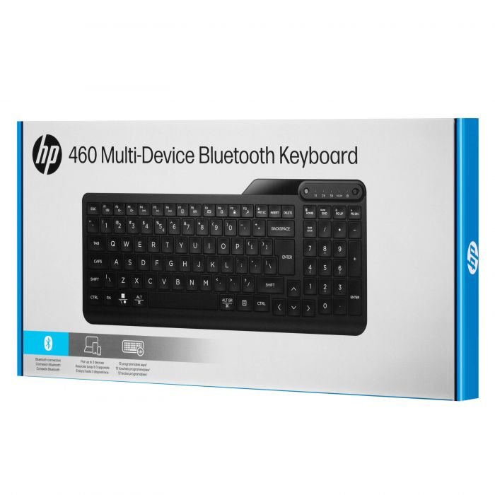 Клавіатура мембранна HP 460 Multi-Device key, BT, EN/UK, чорний