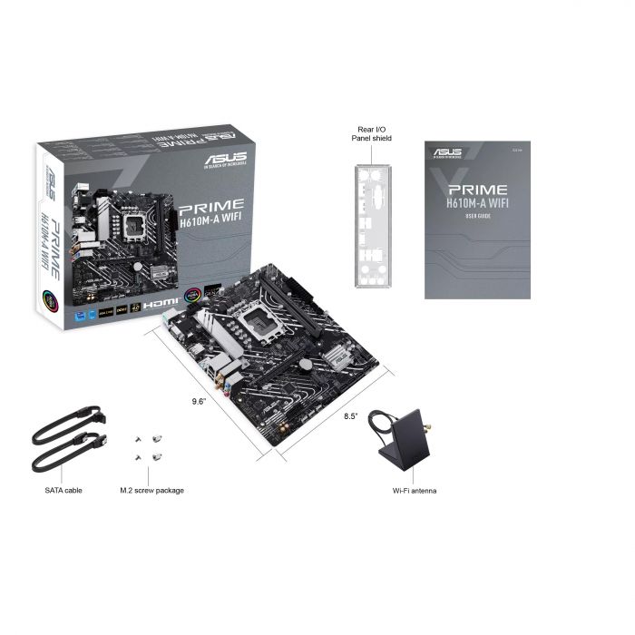 Материнcька плата ASUS PRIME H610M-A WIFI s1700 H610 2xDDR5 M.2 HDMI D-Sub DP Wi-Fi BT mATX