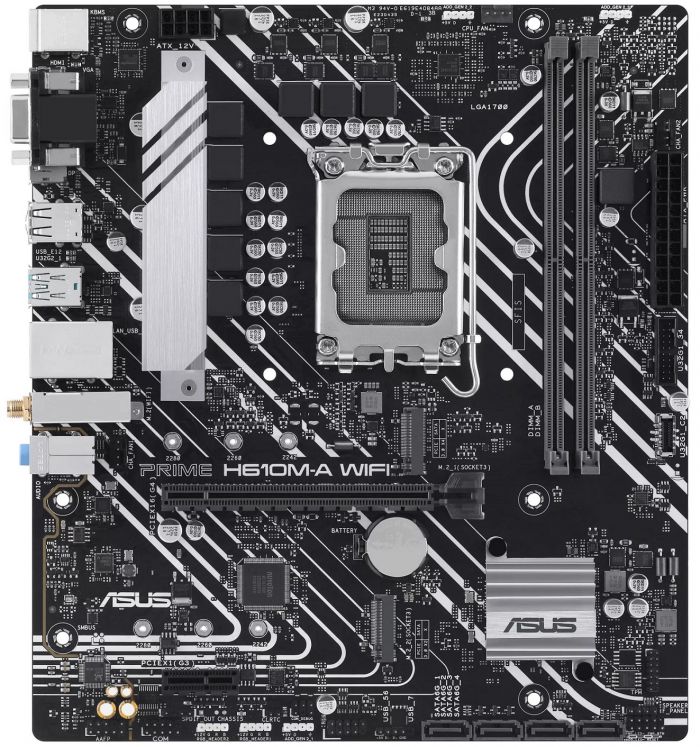 Материнcька плата ASUS PRIME H610M-A WIFI s1700 H610 2xDDR5 M.2 HDMI D-Sub DP Wi-Fi BT mATX