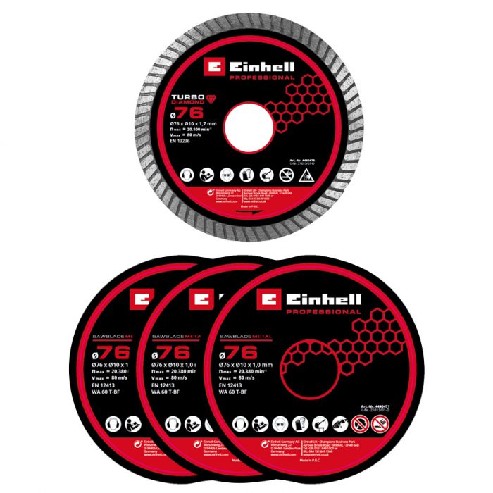 Шліфмашина відрізна акумуляторна Einhell Professional TP-CO 18/76-C Li BL - Solo безщіткова 16мм 18В 20000об/хв 0.67кг без АКБ та ЗП