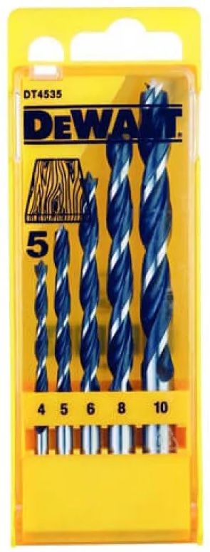 Набір свердел по дереву DeWALT Extreme Impact, 5шт, 4-10мм, кейс