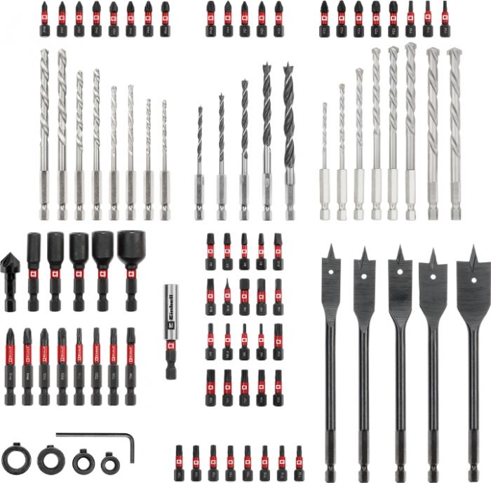 Набір ударних біт і свердл Einhell 95шт XL-Box 1.5кг