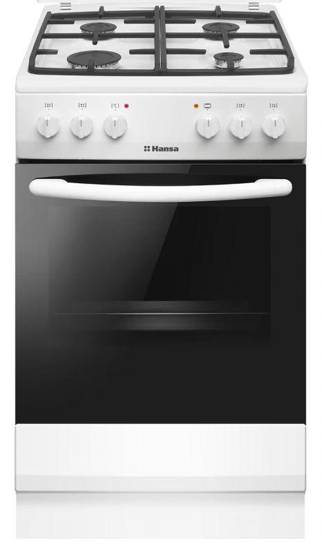 Плита Hansa комбінована, 62л, 50x60см, конвекція, чавун, білий