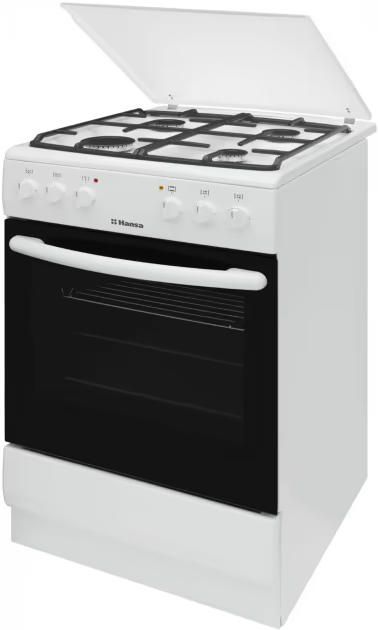 Плита Hansa комбінована, 62л, 50x60см, конвекція, чавун, білий