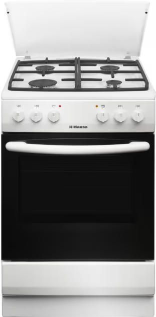 Плита Hansa комбінована, 62л, 50x60см, конвекція, чавун, білий