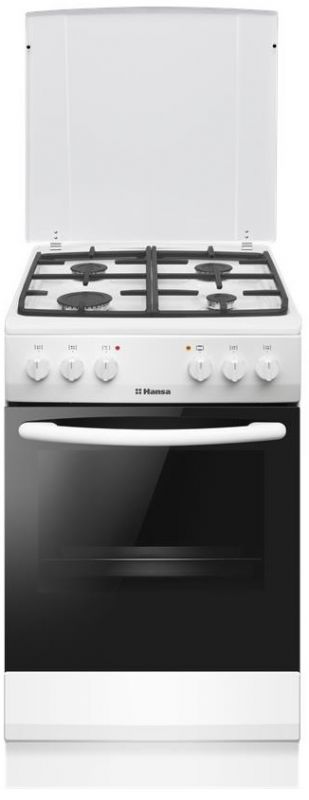 Плита Hansa комбінована, 62л, 50x60см, конвекція, чавун, білий