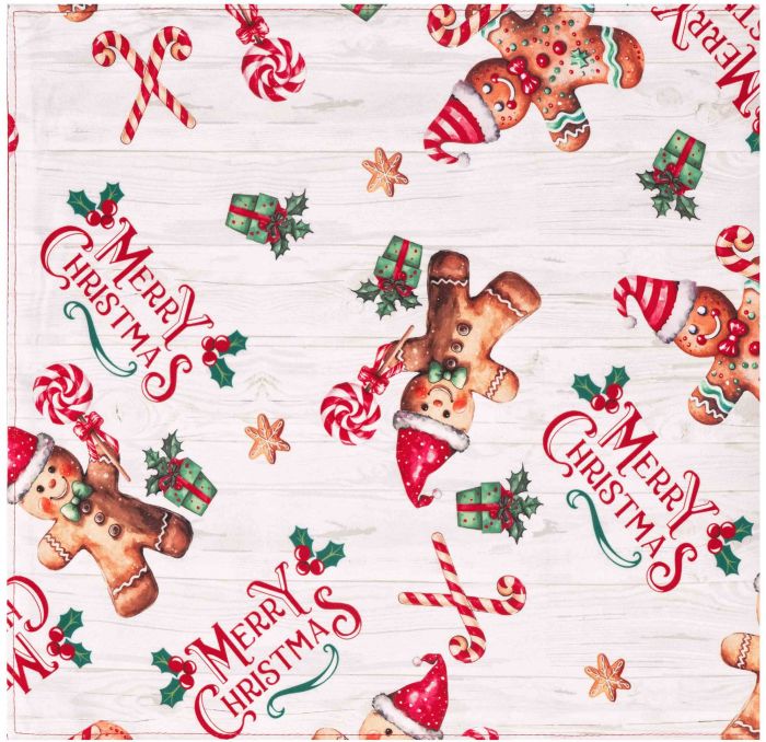 Ранер Ardesto Christmas Gingerbread 33х137см, 100% поліестер, червоний