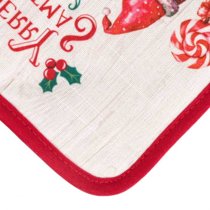 Прихватка Ardesto Christmas Gingerbread 18х20см, 100% поліестер (верх), 100% бавовна (низ), червоний