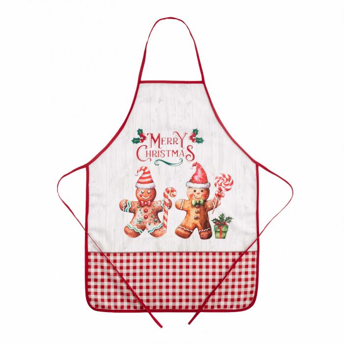 Фартух Ardesto Christmas Gingerbread 60х80см, 100% поліестер, червоний