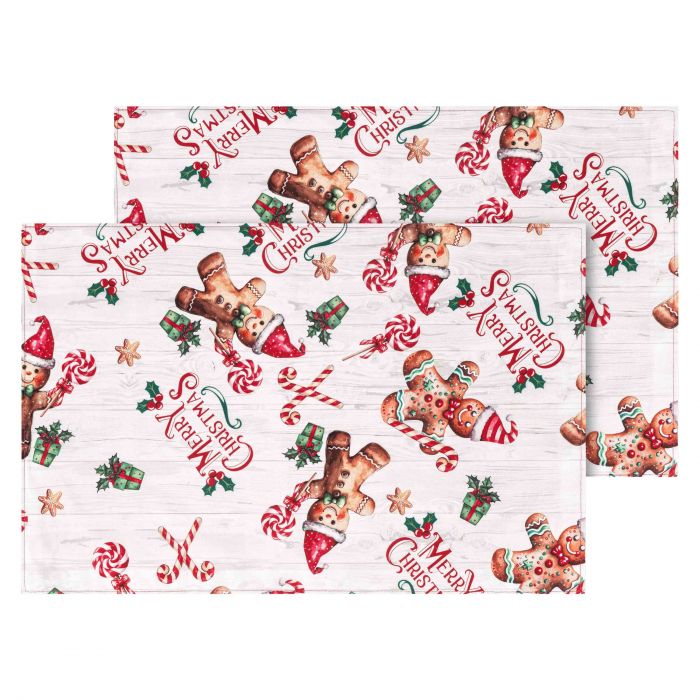 Набір серветок серв. Ardesto Christmas Gingerbread 30х45см, 2шт, 100% поліестер, червоний