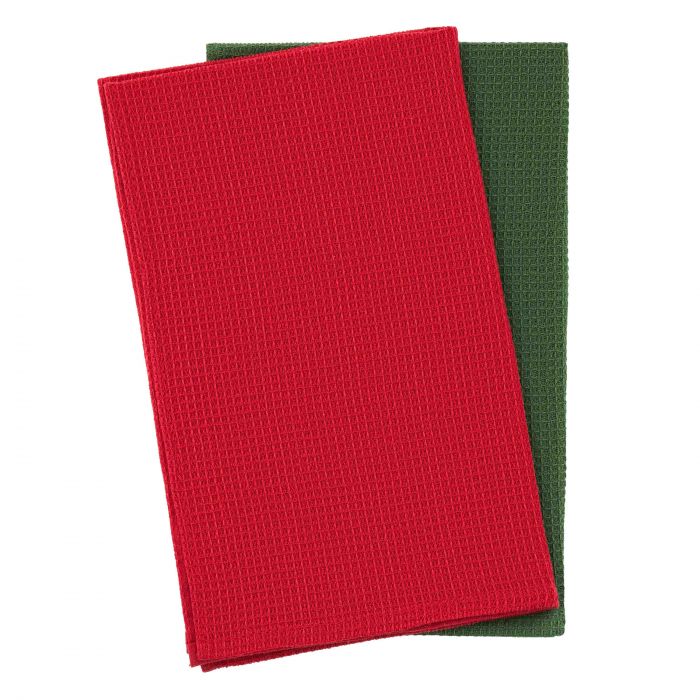 Подарунковий набір рушничків в мішечку Ardesto Christmas Santa 38х63см, 2шт, 100% бавовна, червоний, зелений